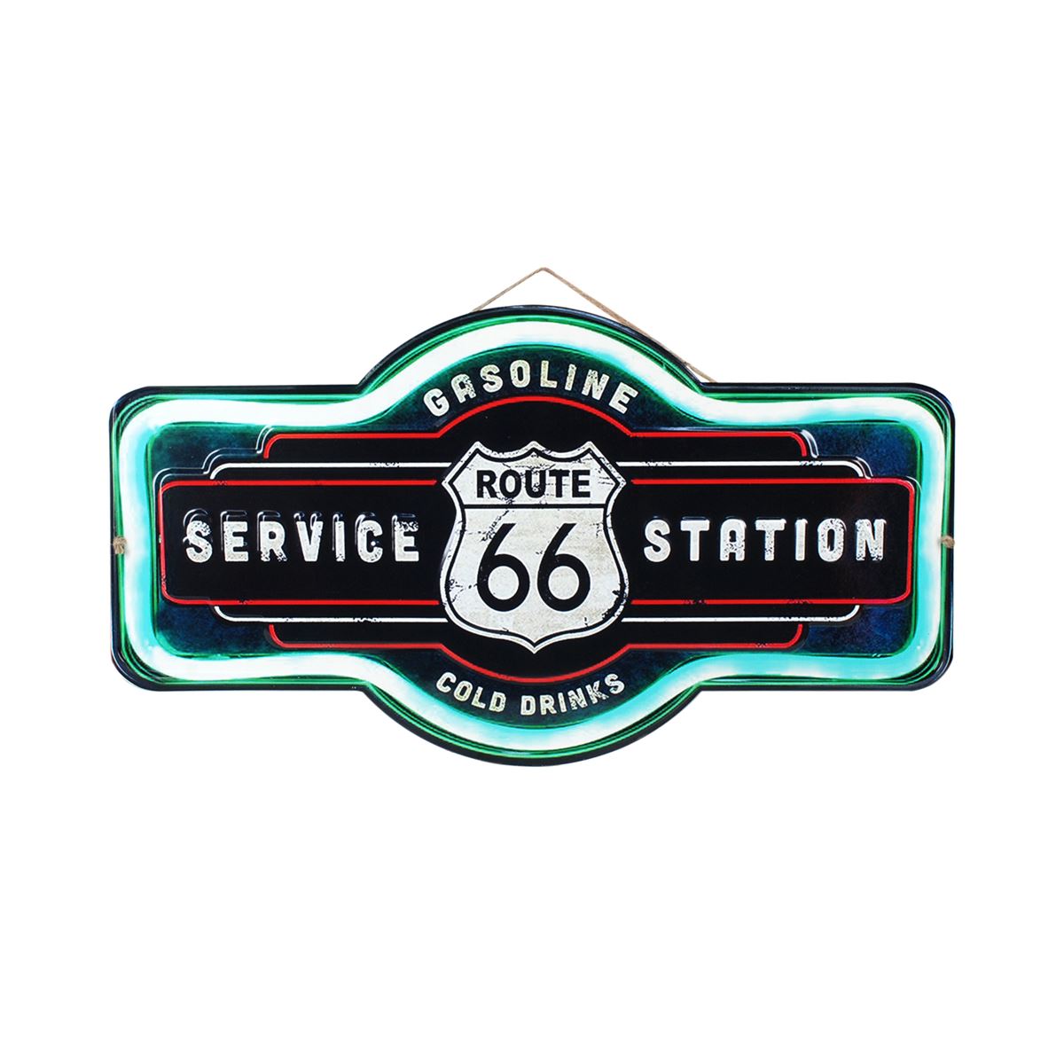 PLACA PARED ROUTE 66 32X58CM