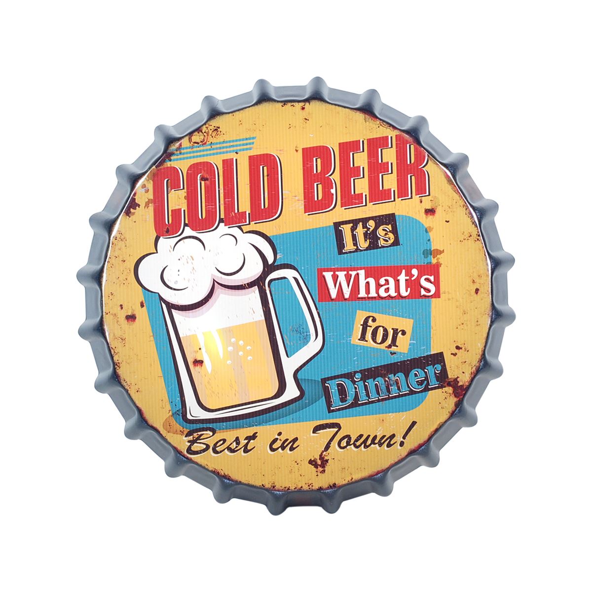 PLACA PARED COLD BEER 33X33CM