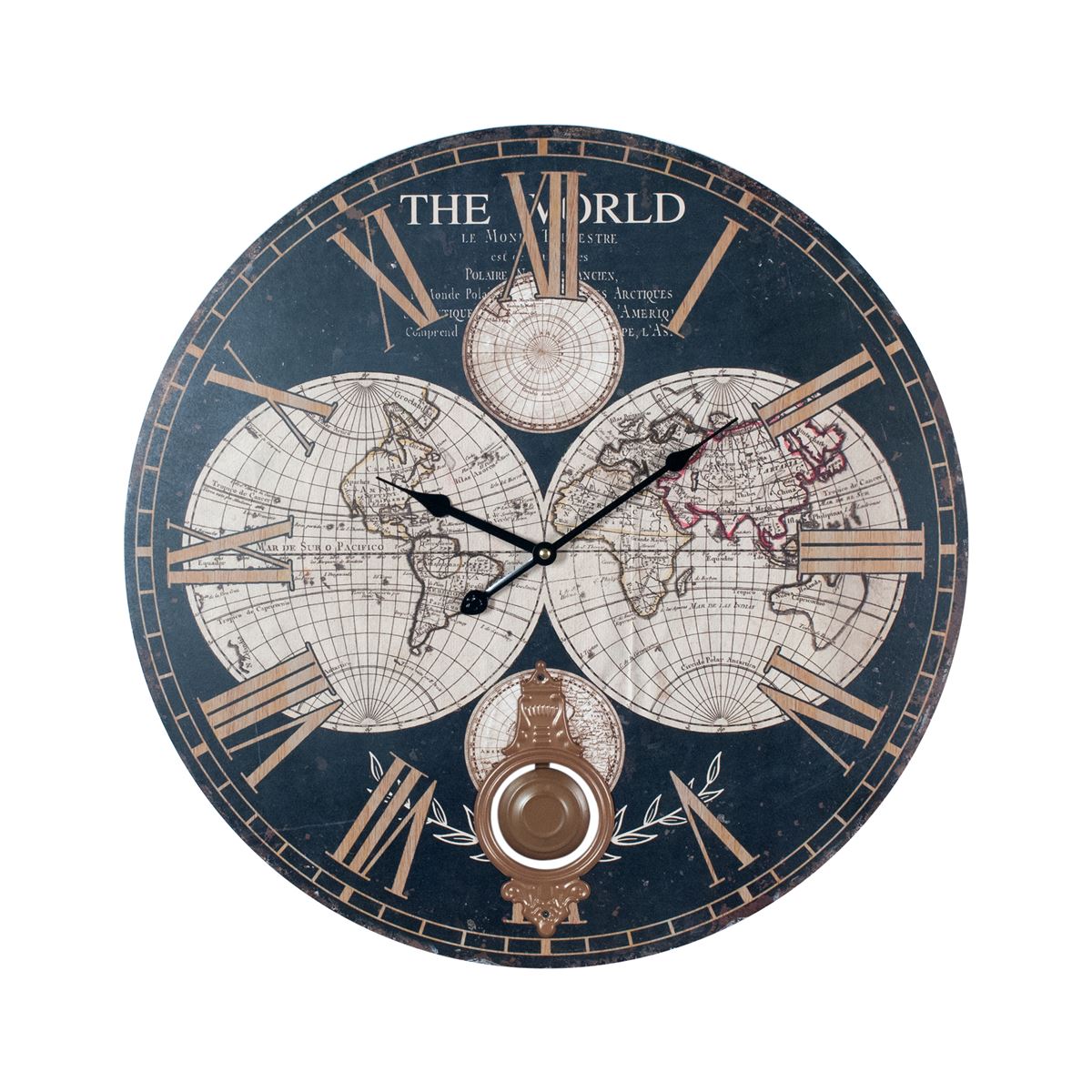 RELOJ PARED MUNDO 58CM