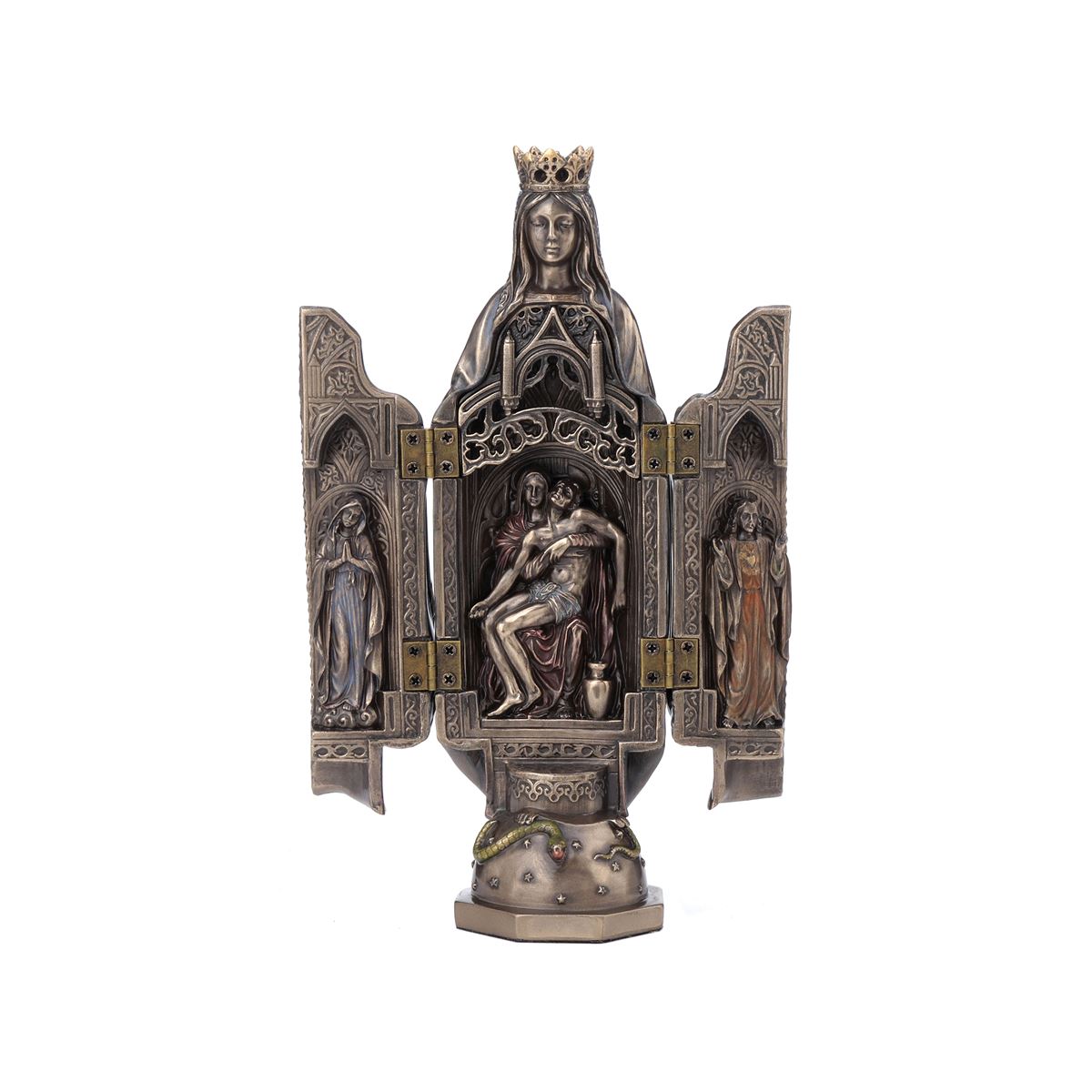 VIRGEN C/PIEDAD RESINA BRONCE